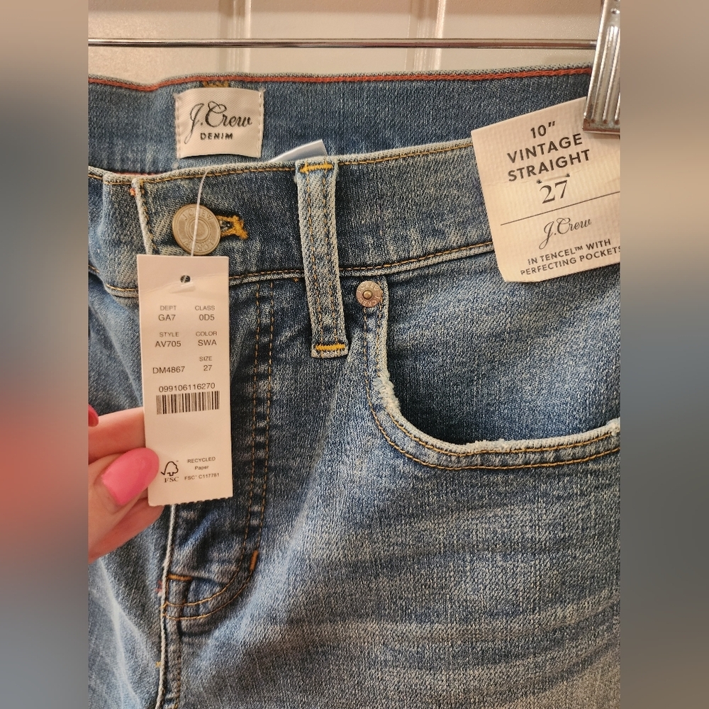 J.Crew Vintage Straight Jeans 27 10" High Rise Light Wash NWT - Picture 3 of 4